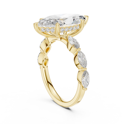 Mixed Shape Lab Grown Diamond Side Stone Ring