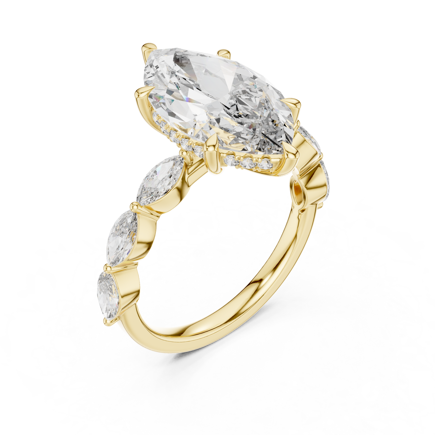 Mixed Shape Lab Grown Diamond Side Stone Ring