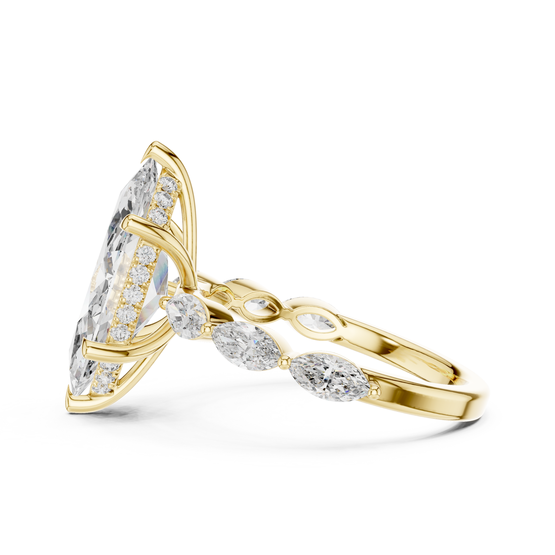 Mixed Shape Lab Grown Diamond Side Stone Ring