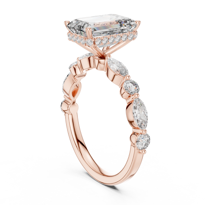 Mixed Shape Lab Grown Diamond Side Stone Ring