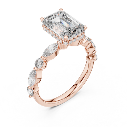 Mixed Shape Lab Grown Diamond Side Stone Ring