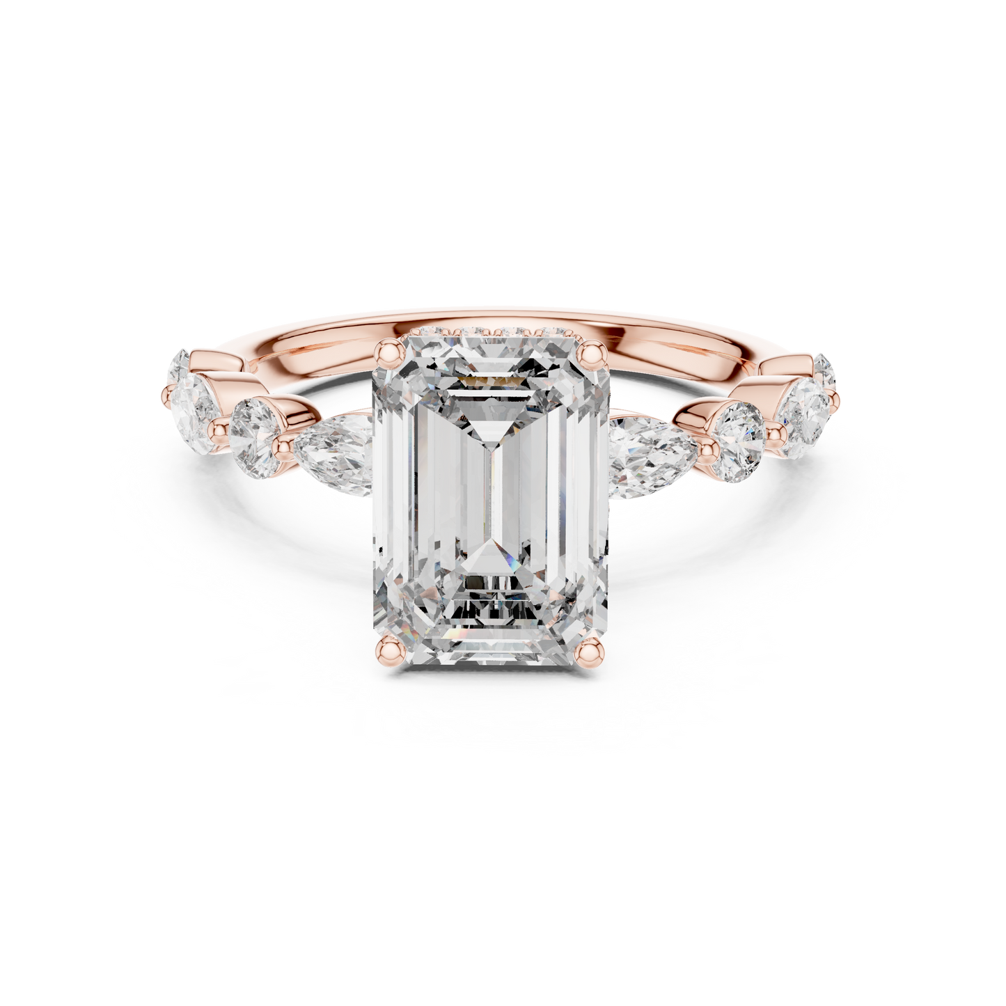 Mixed Shape Lab Grown Diamond Side Stone Ring