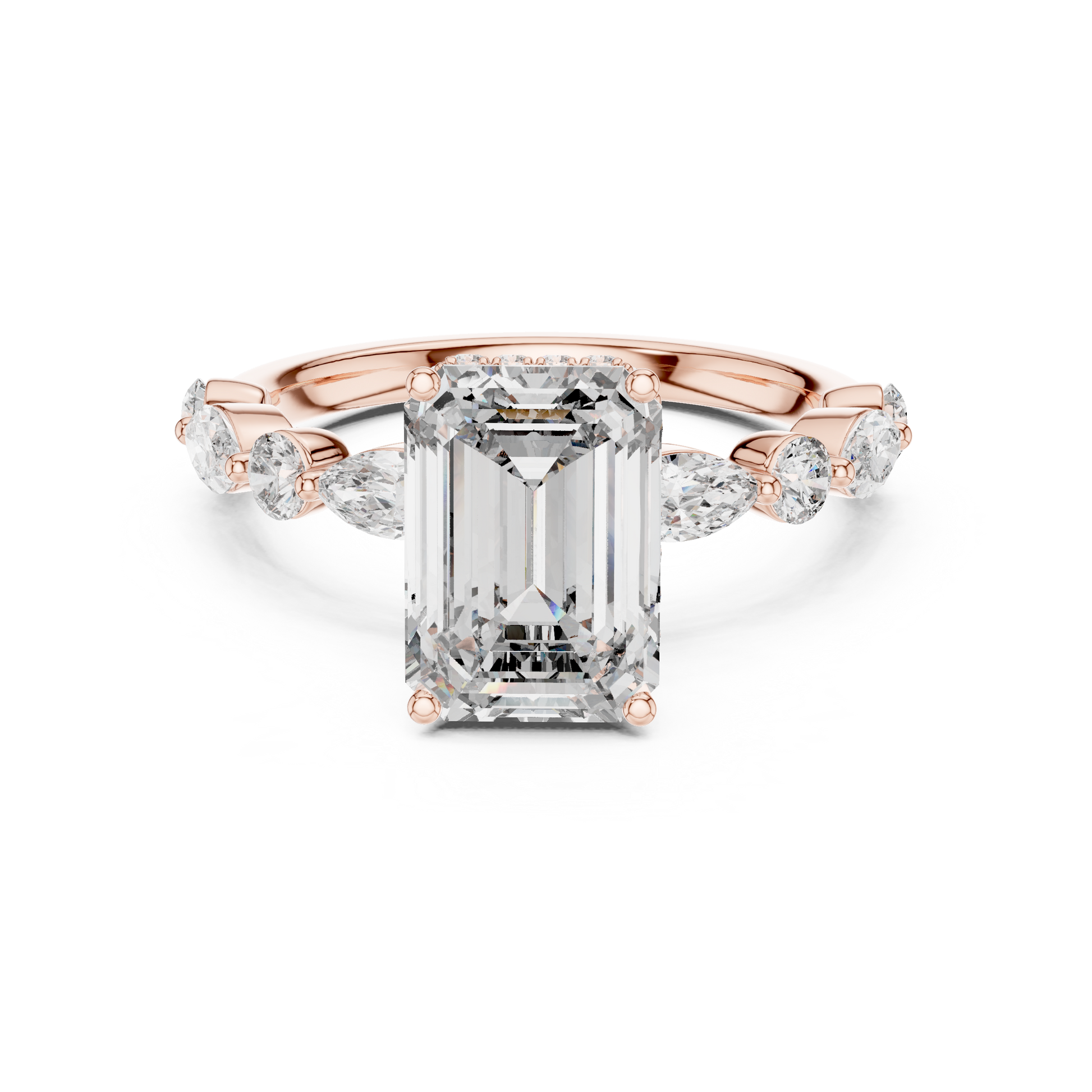 Mixed Shape Lab Grown Diamond Side Stone Ring