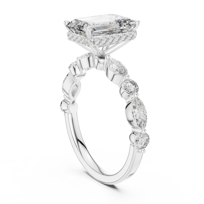 Mixed Shape Lab Grown Diamond Side Stone Ring