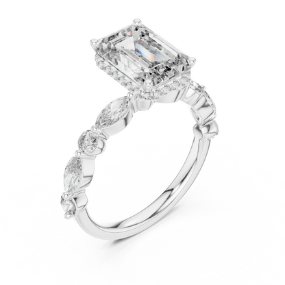 Mixed Shape Lab Grown Diamond Side Stone Ring