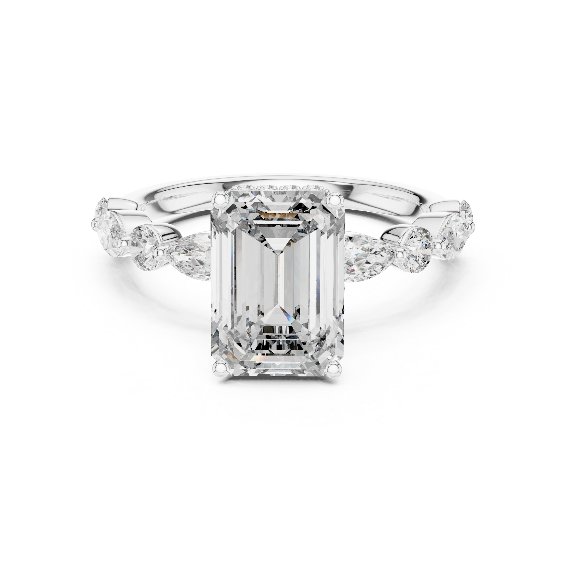 Mixed Shape Lab Grown Diamond Side Stone Ring
