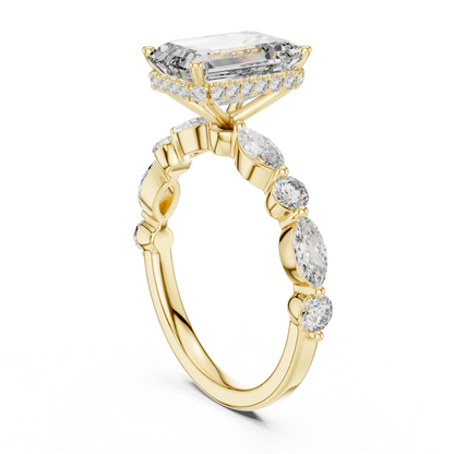 Mixed Shape Lab Grown Diamond Side Stone Ring