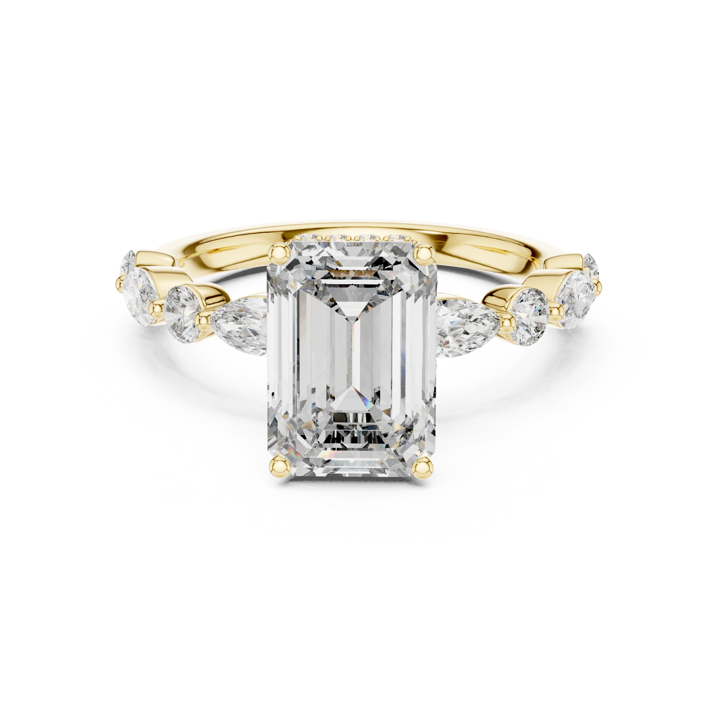 Mixed Shape Lab Grown Diamond Side Stone Ring