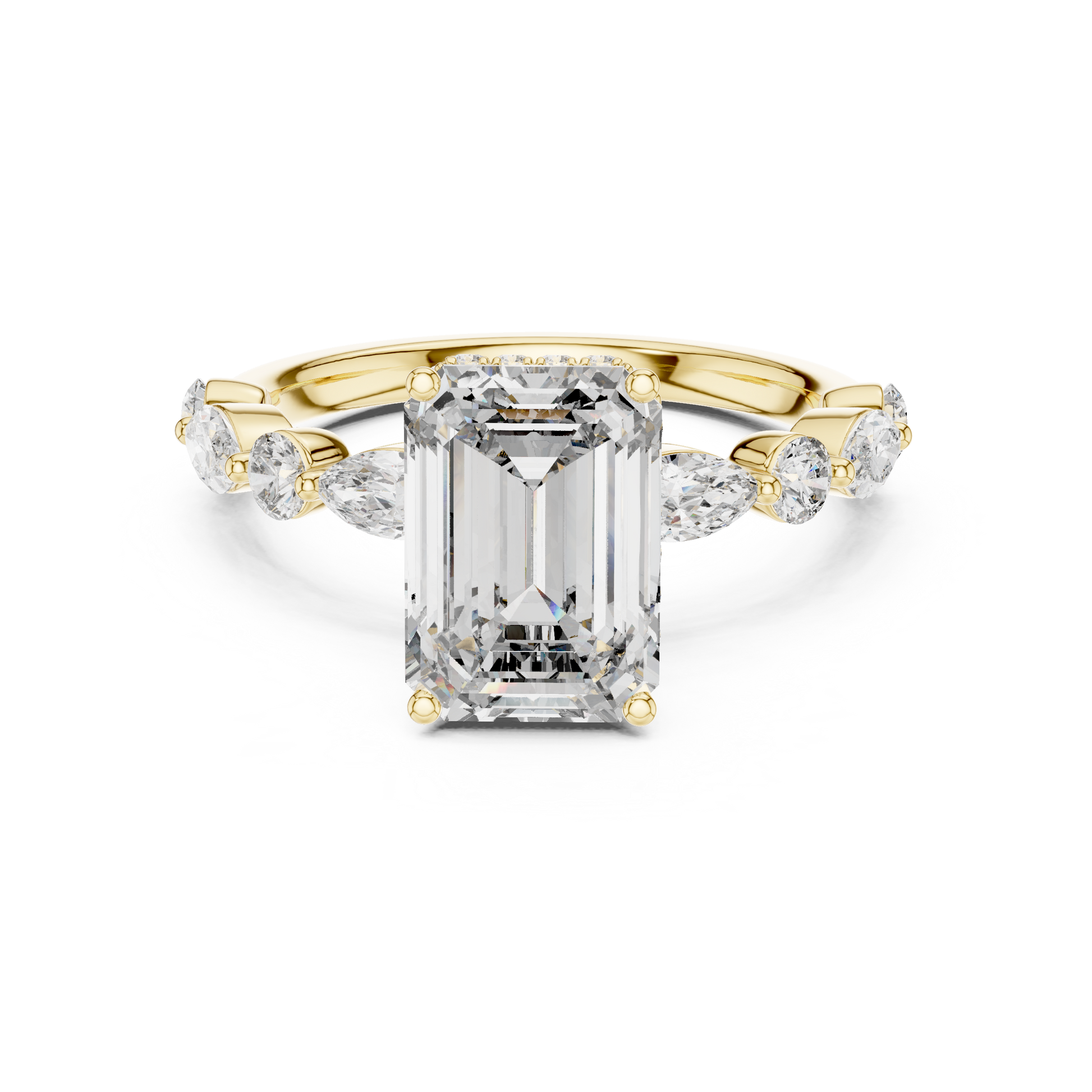Mixed Shape Lab Grown Diamond Side Stone Ring