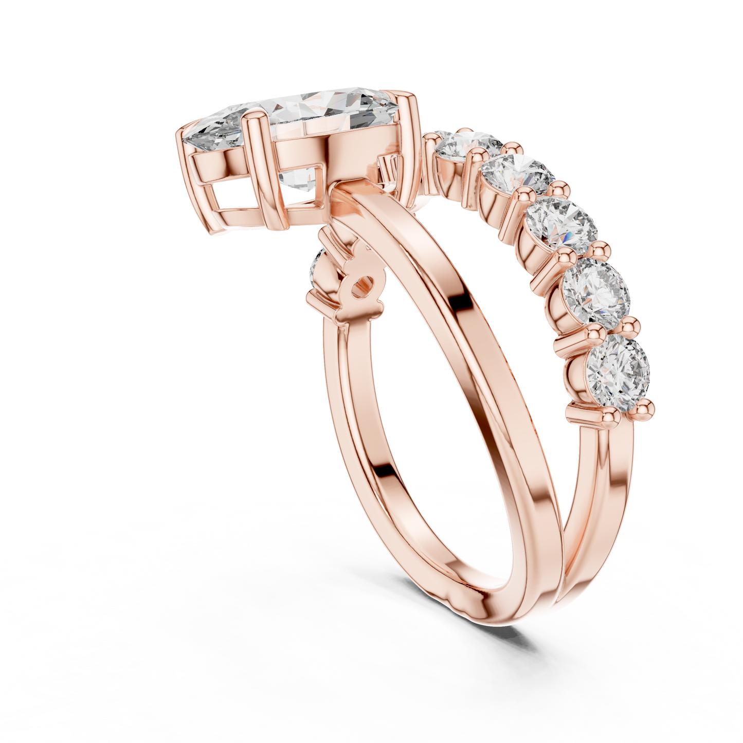 Mixed Shape Lab Grown Diamond Side Stone Ring