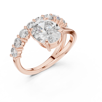 Mixed Shape Lab Grown Diamond Side Stone Ring