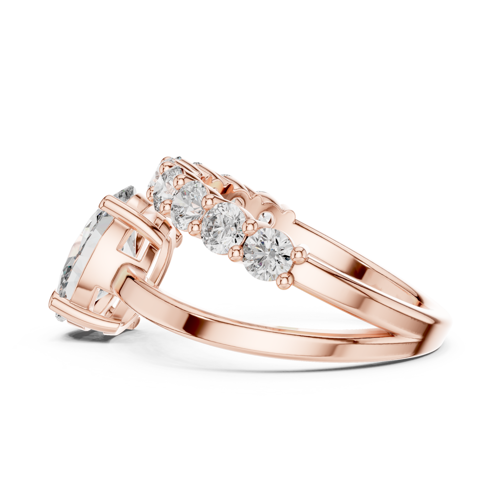 Mixed Shape Lab Grown Diamond Side Stone Ring