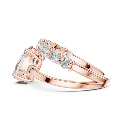 Mixed Shape Lab Grown Diamond Side Stone Ring