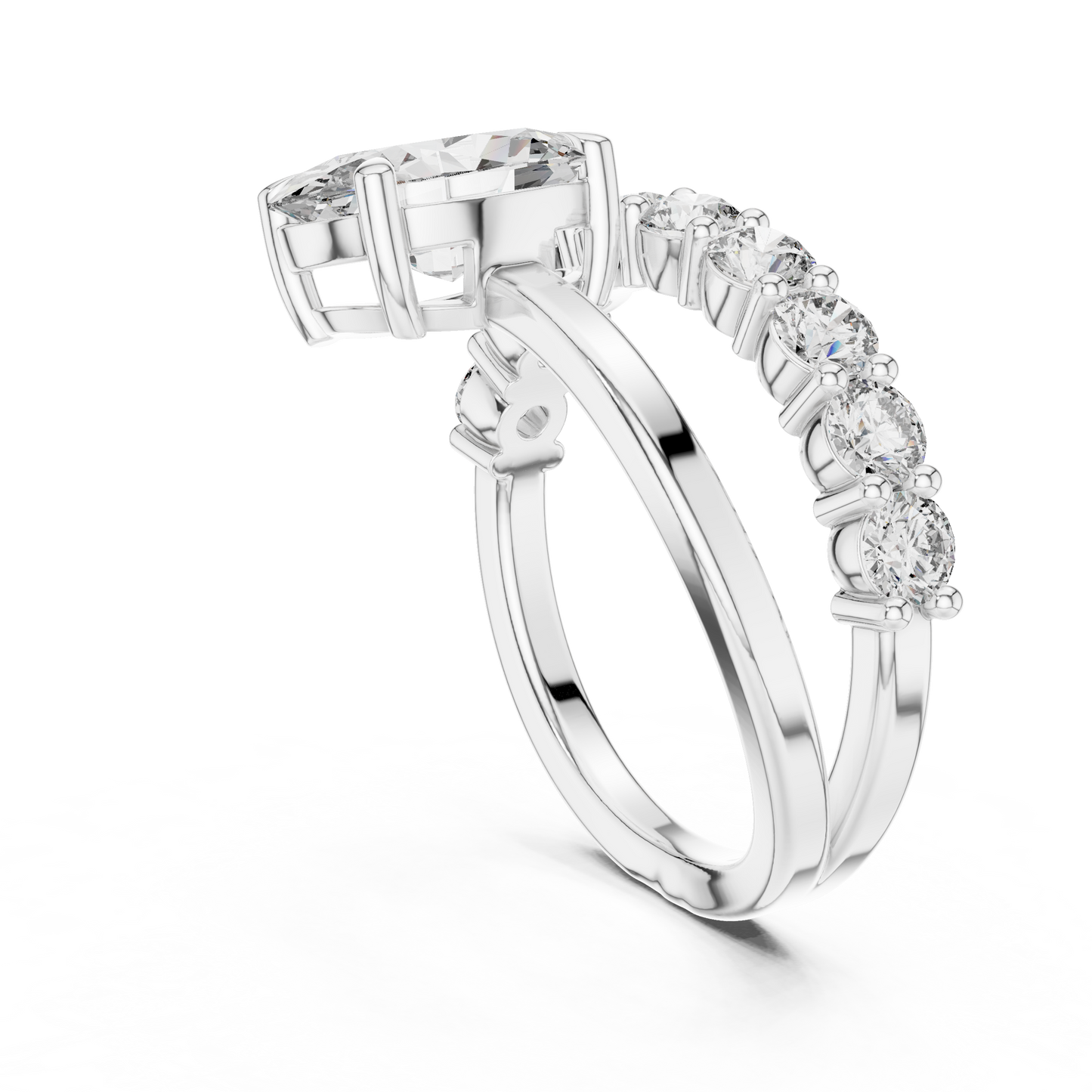 Mixed Shape Lab Grown Diamond Side Stone Ring