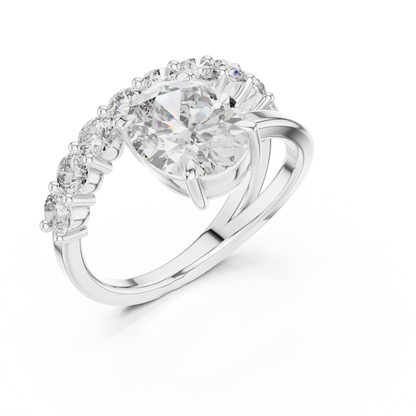 Mixed Shape Lab Grown Diamond Side Stone Ring