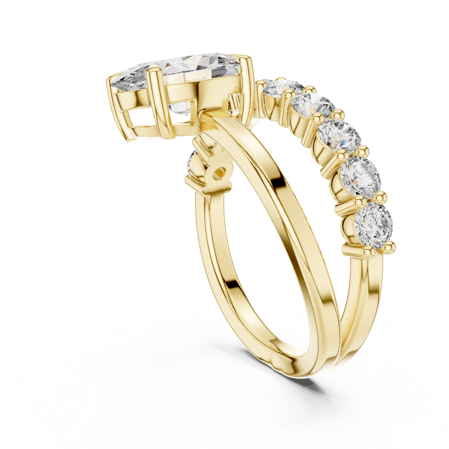 Mixed Shape Lab Grown Diamond Side Stone Ring