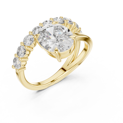 Mixed Shape Lab Grown Diamond Side Stone Ring