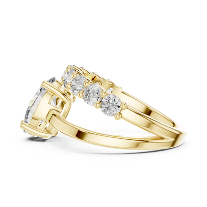 Mixed Shape Lab Grown Diamond Side Stone Ring