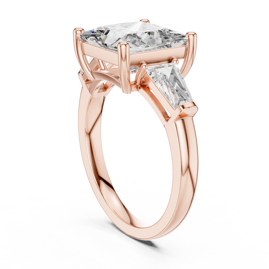 Cushion Three Stone Lab Grown Diamond Ring
