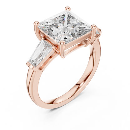 Cushion Three Stone Lab Grown Diamond Ring