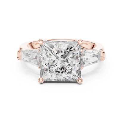 Cushion Three Stone Lab Grown Diamond Ring