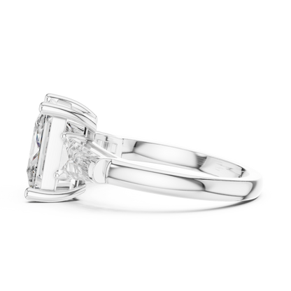 Cushion Three Stone Lab Grown Diamond Ring