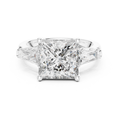 Cushion Three Stone Lab Grown Diamond Ring