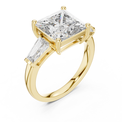 Cushion Three Stone Lab Grown Diamond Ring