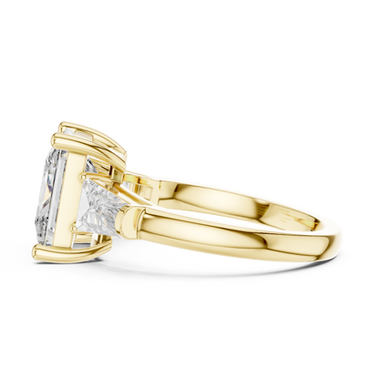 Cushion Three Stone Lab Grown Diamond Ring