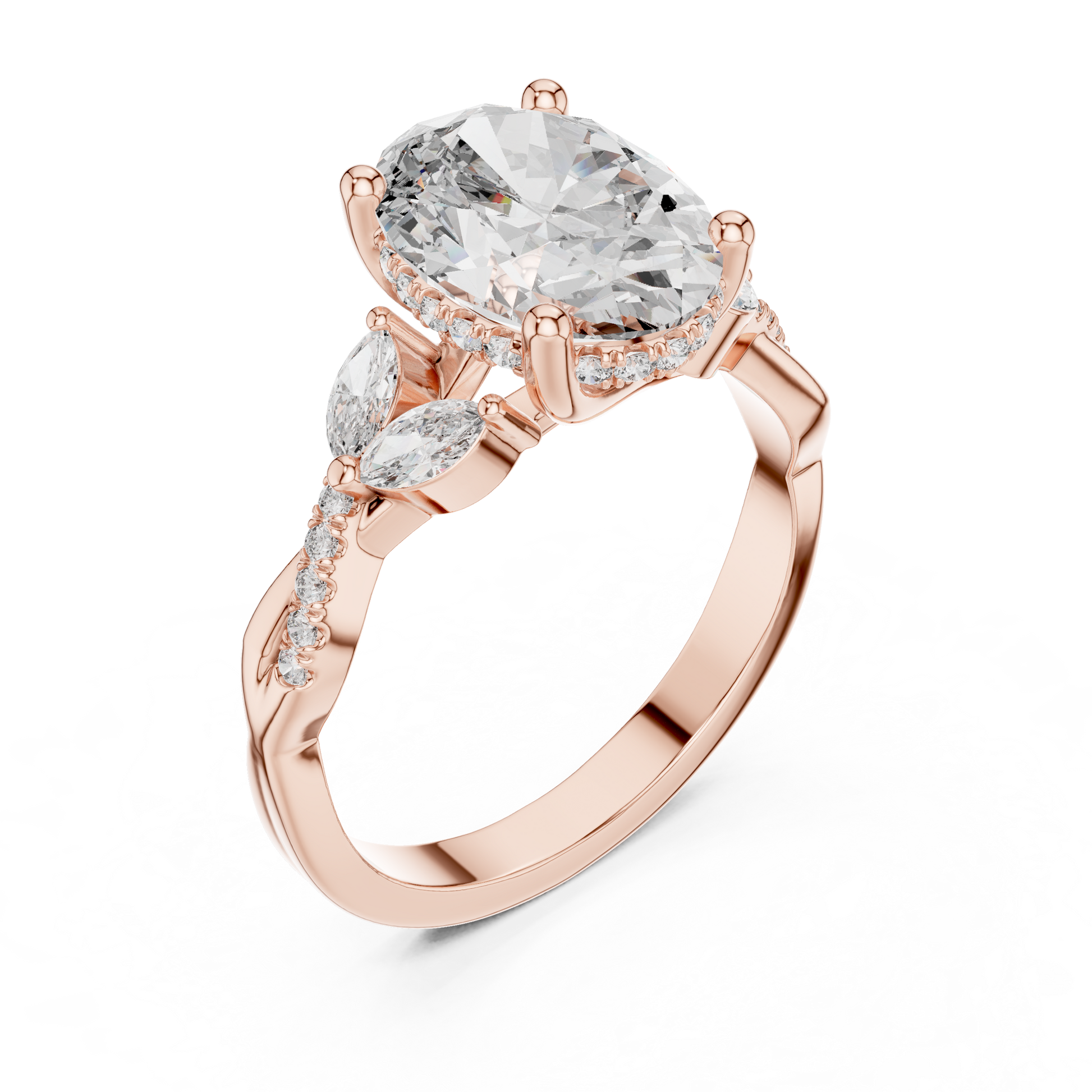 Mixed Shape Lab Grown Diamond Side Stone Ring
