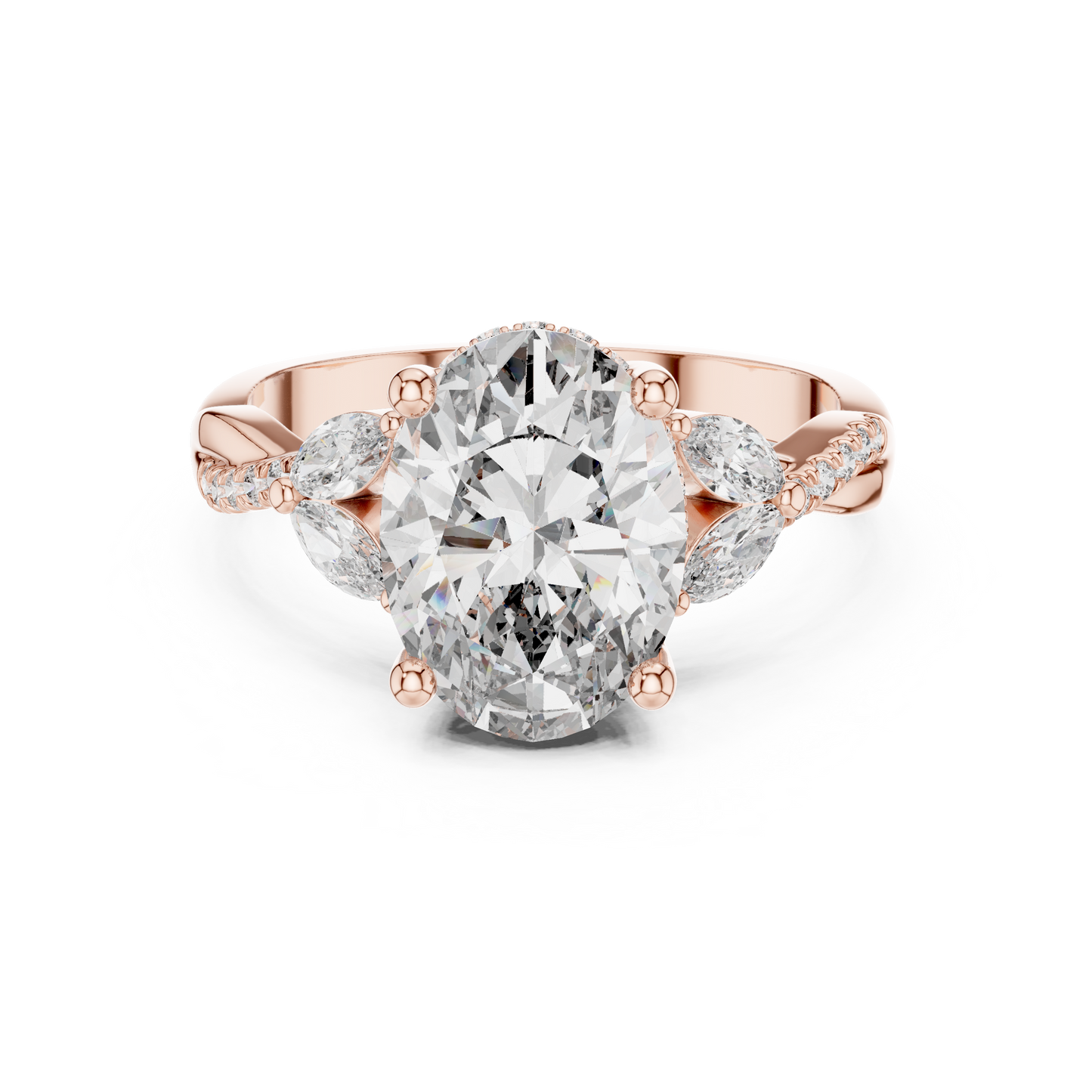 Mixed Shape Lab Grown Diamond Side Stone Ring