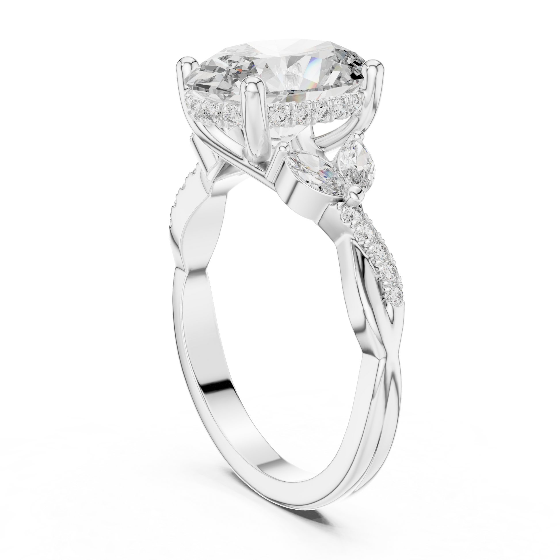 Mixed Shape Lab Grown Diamond Side Stone Ring