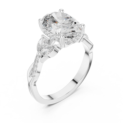 Mixed Shape Lab Grown Diamond Side Stone Ring
