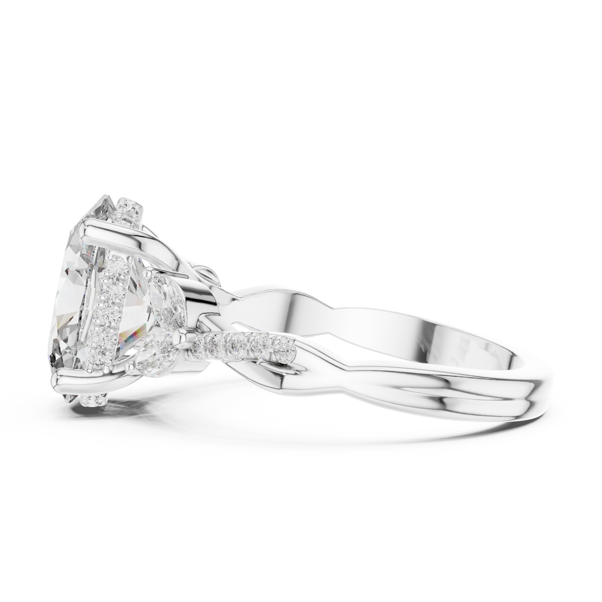 Mixed Shape Lab Grown Diamond Side Stone Ring