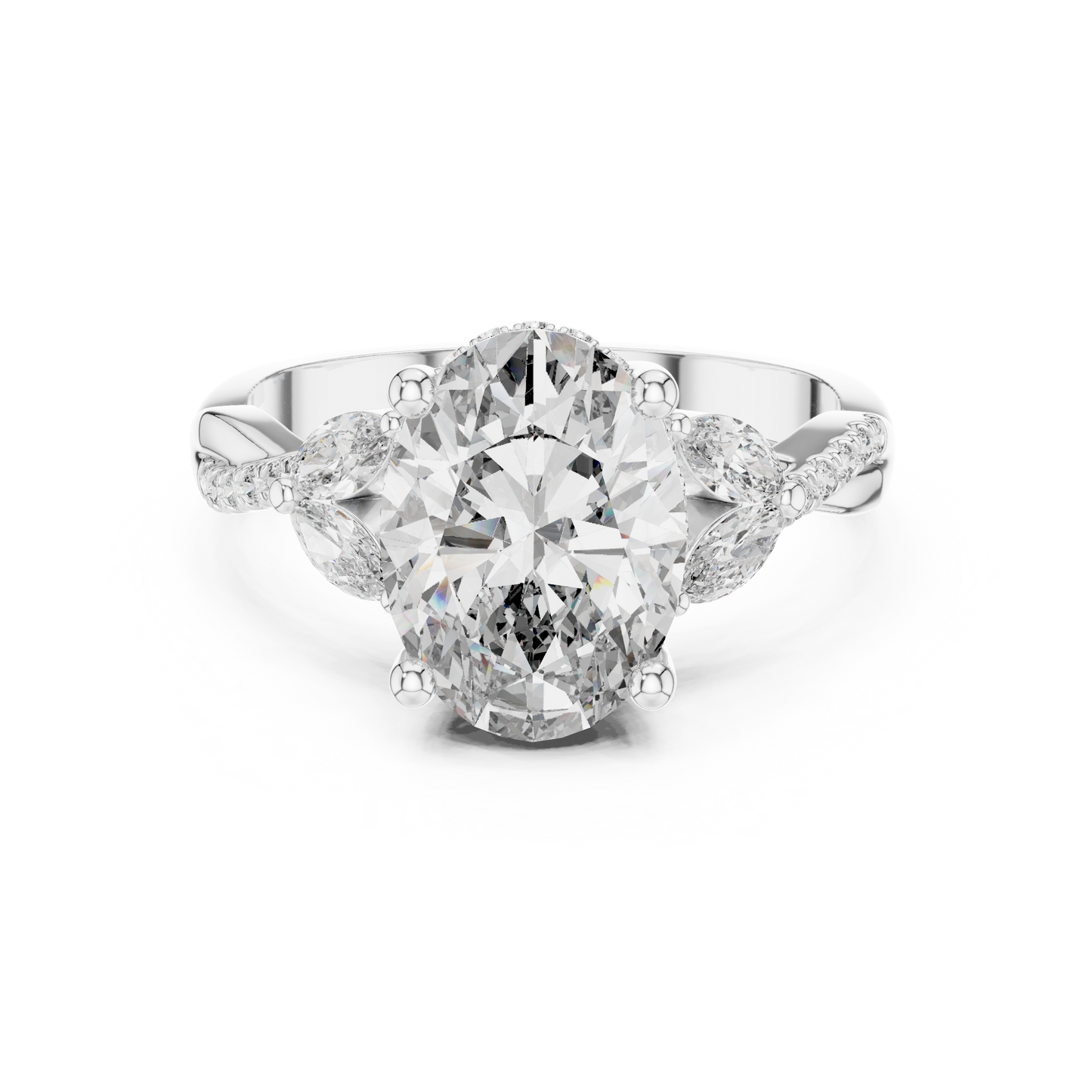 Mixed Shape Lab Grown Diamond Side Stone Ring