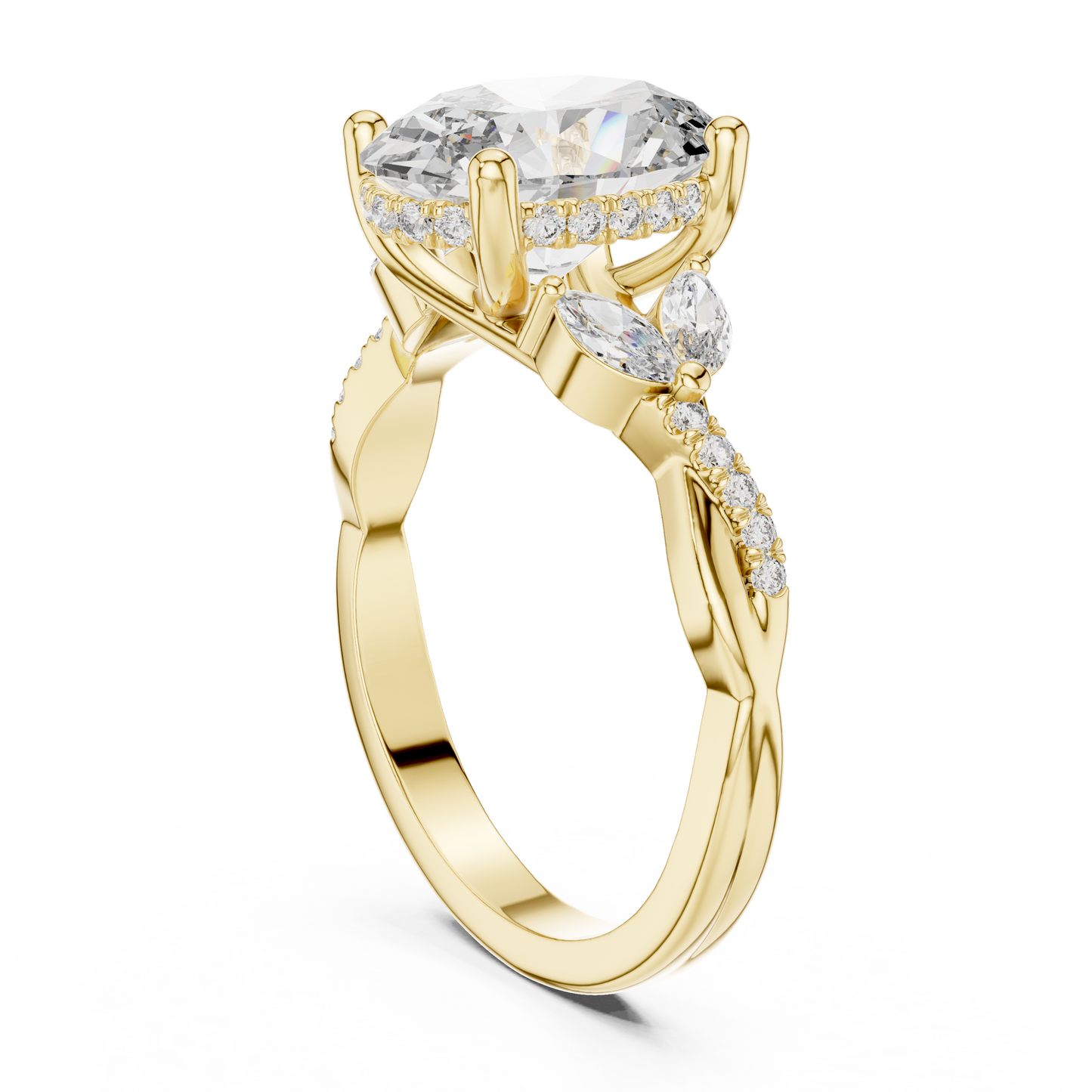 Mixed Shape Lab Grown Diamond Side Stone Ring