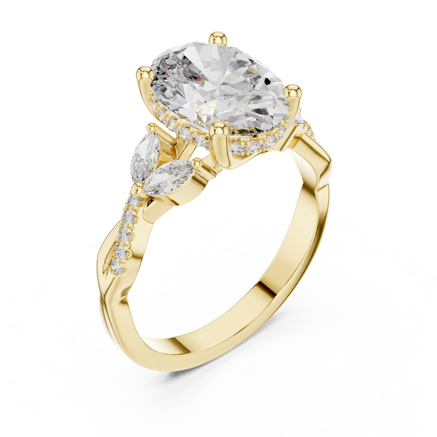 Mixed Shape Lab Grown Diamond Side Stone Ring