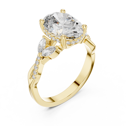 Mixed Shape Lab Grown Diamond Side Stone Ring