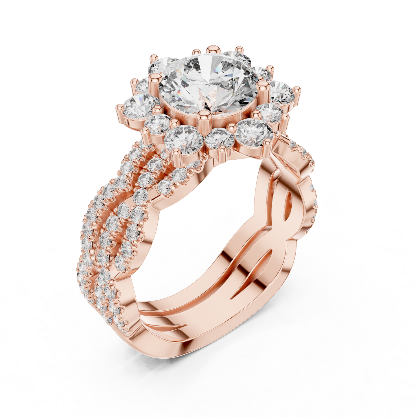 Round Halo Lab Grown Diamond Ring