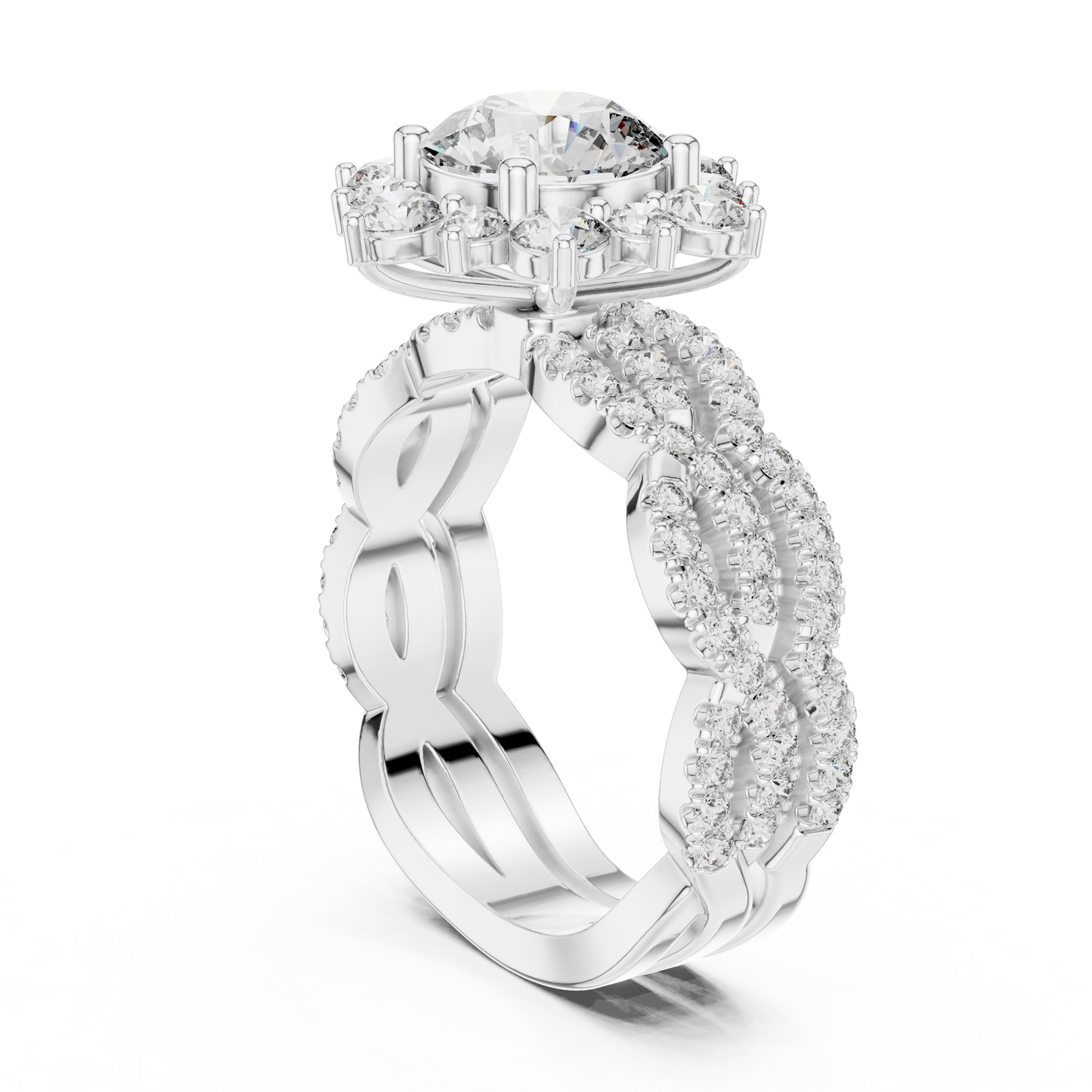 Round Halo Lab Grown Diamond Ring