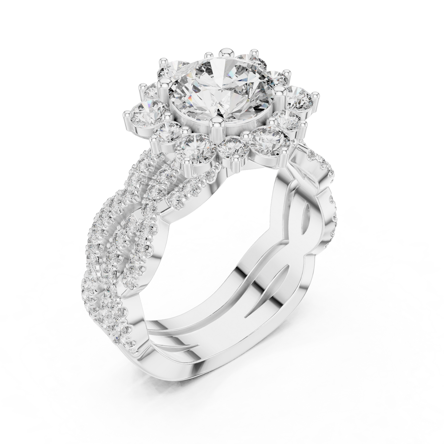 Round Halo Lab Grown Diamond Ring