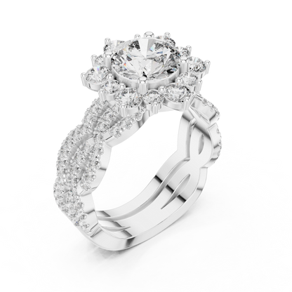 Round Halo Lab Grown Diamond Ring