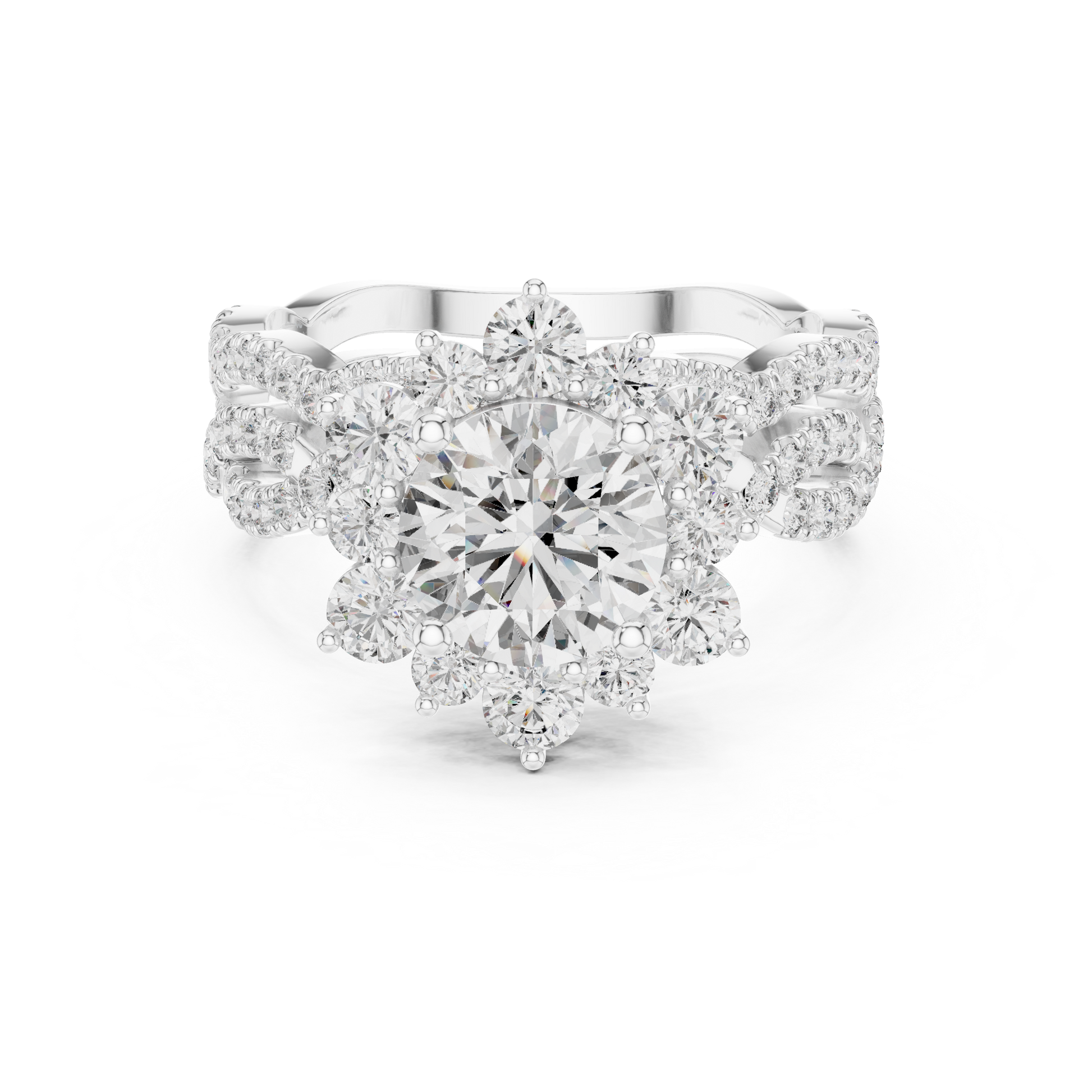 Round Halo Lab Grown Diamond Ring