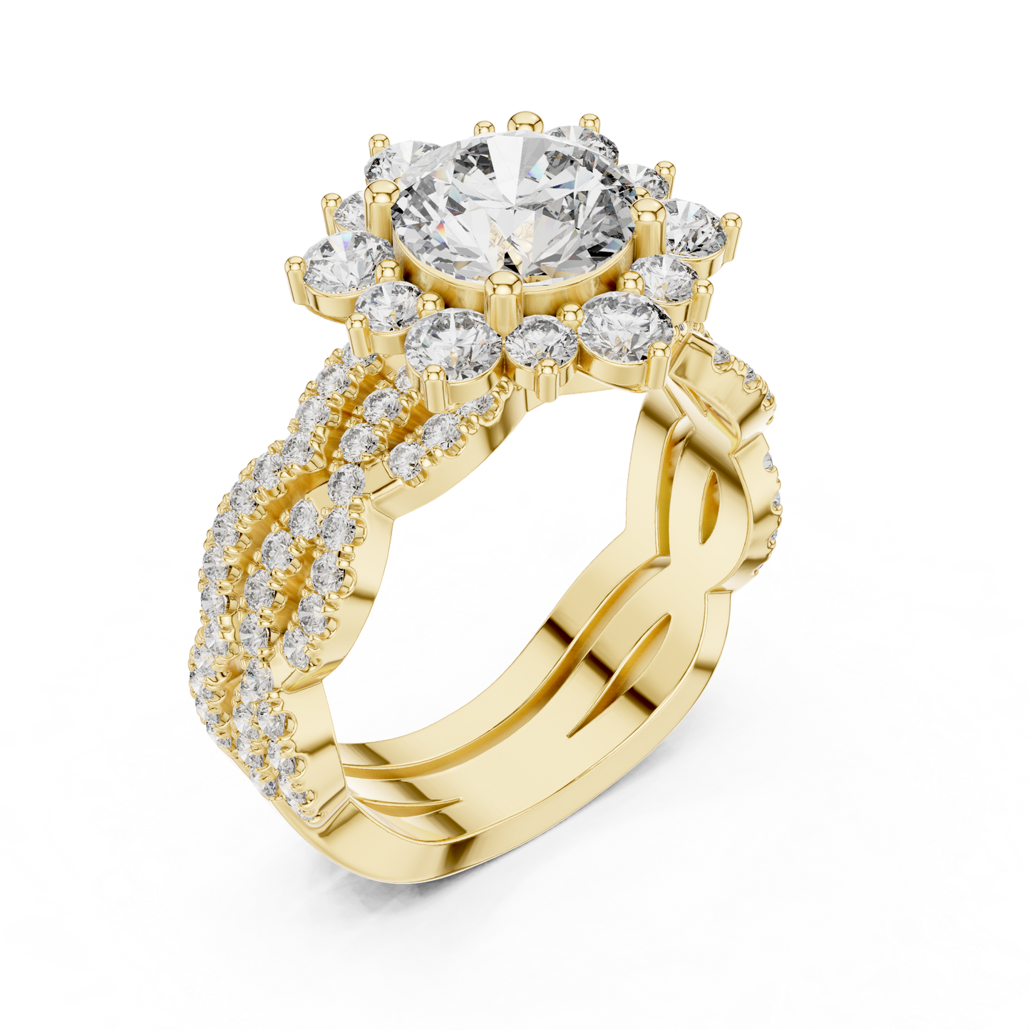 Round Halo Lab Grown Diamond Ring