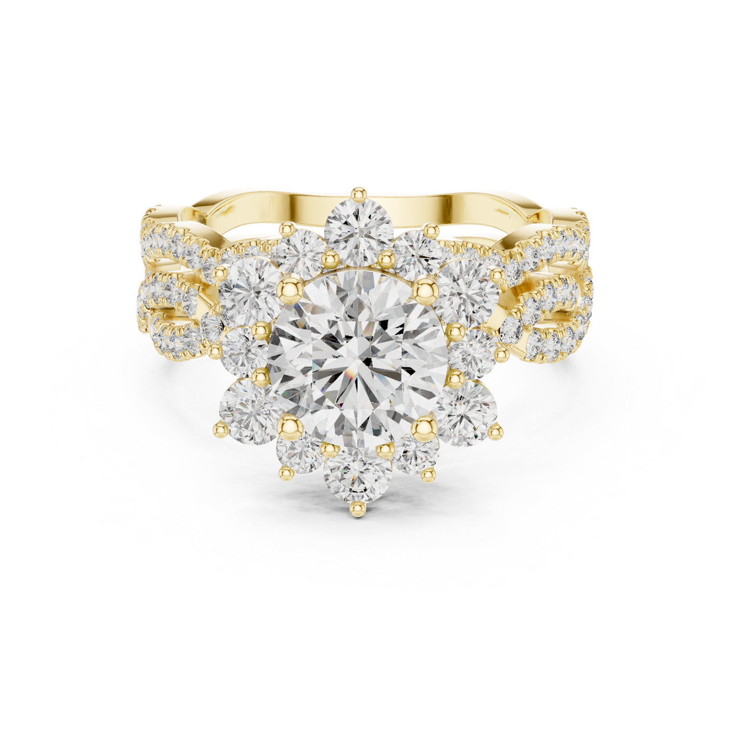 Round Halo Lab Grown Diamond Ring