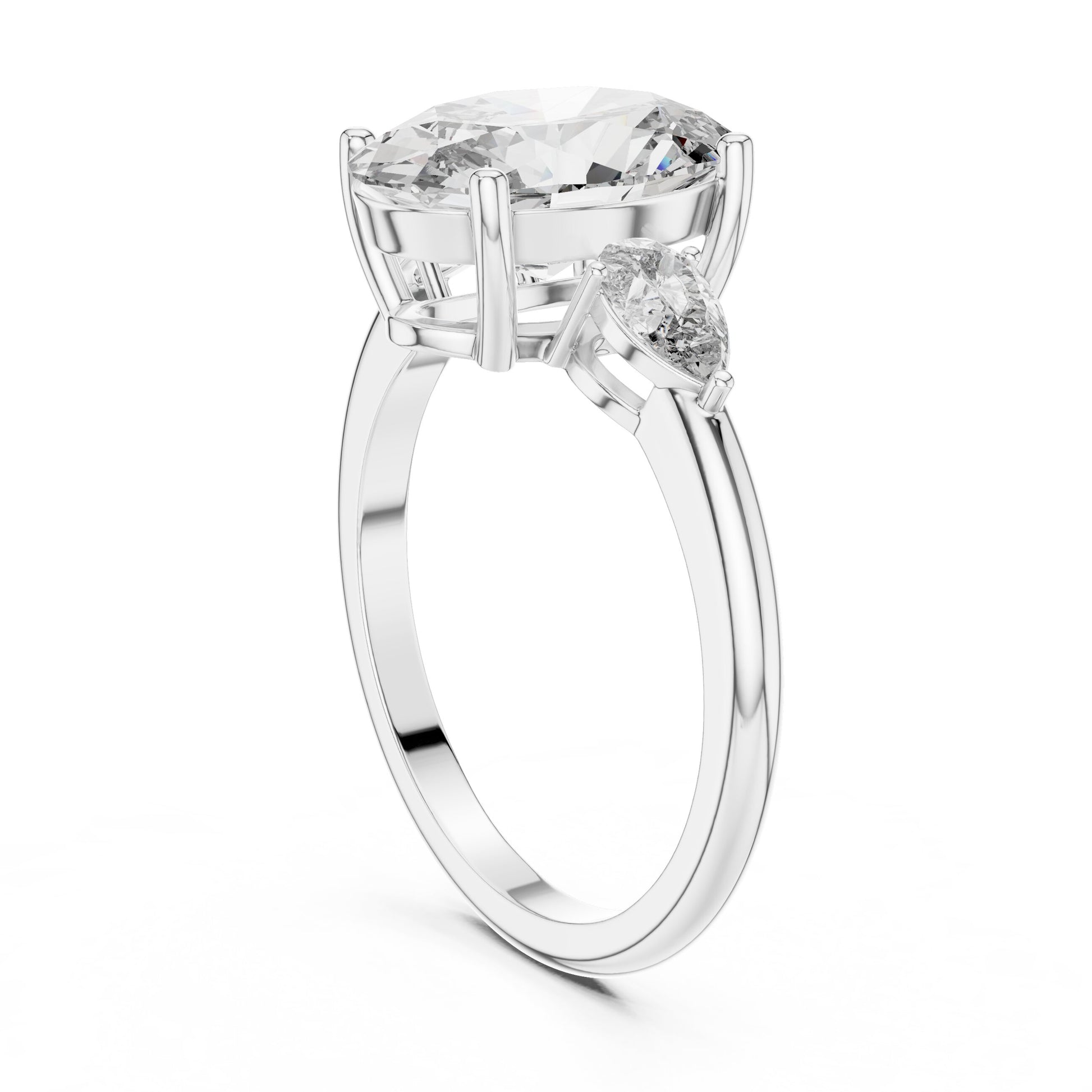 Mixed Shape Lab Grown Diamond Side Stone Ring
