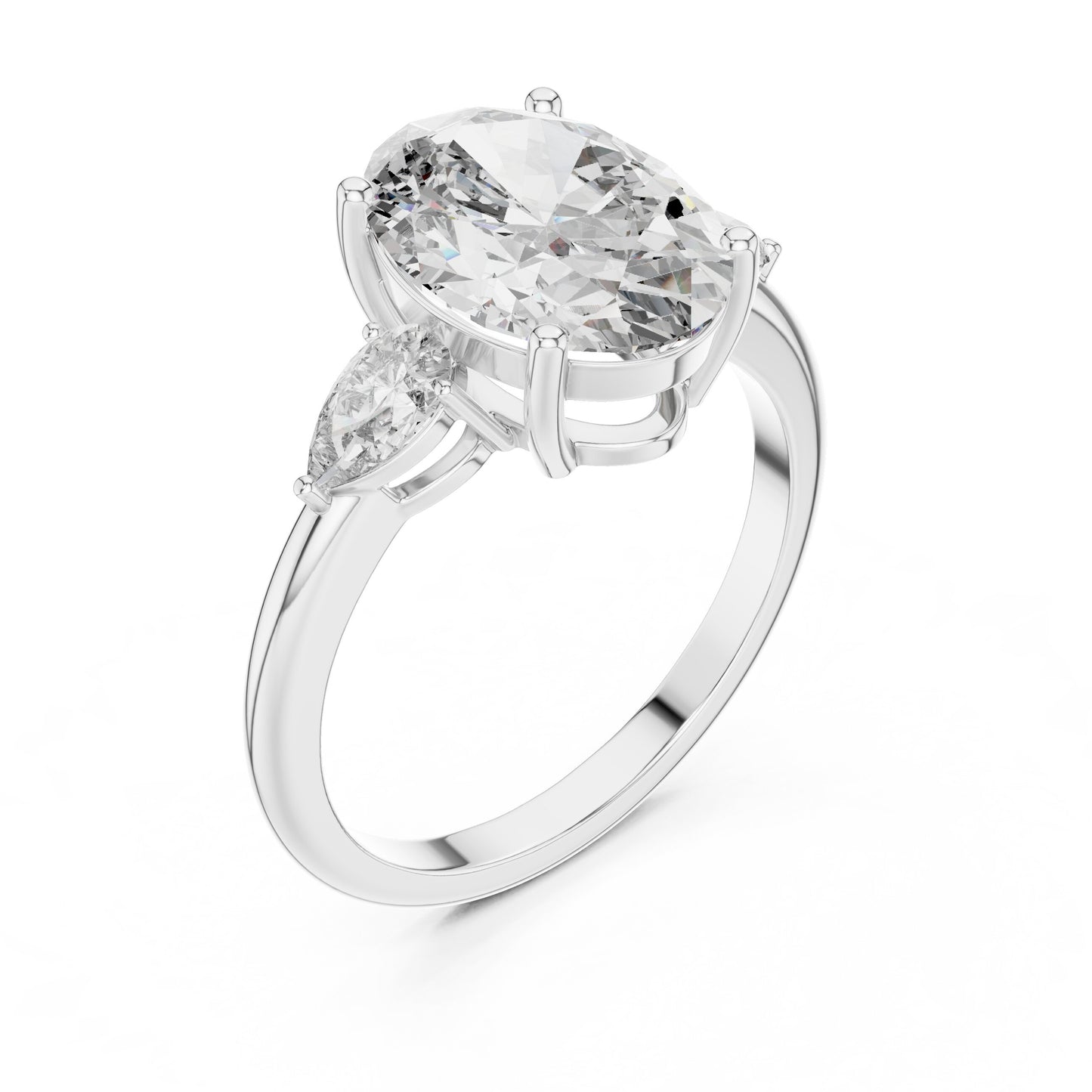 Mixed Shape Lab Grown Diamond Side Stone Ring