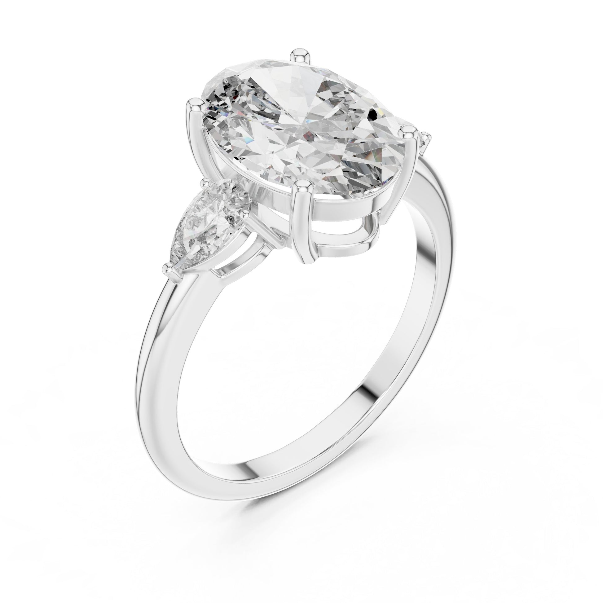 Mixed Shape Lab Grown Diamond Side Stone Ring