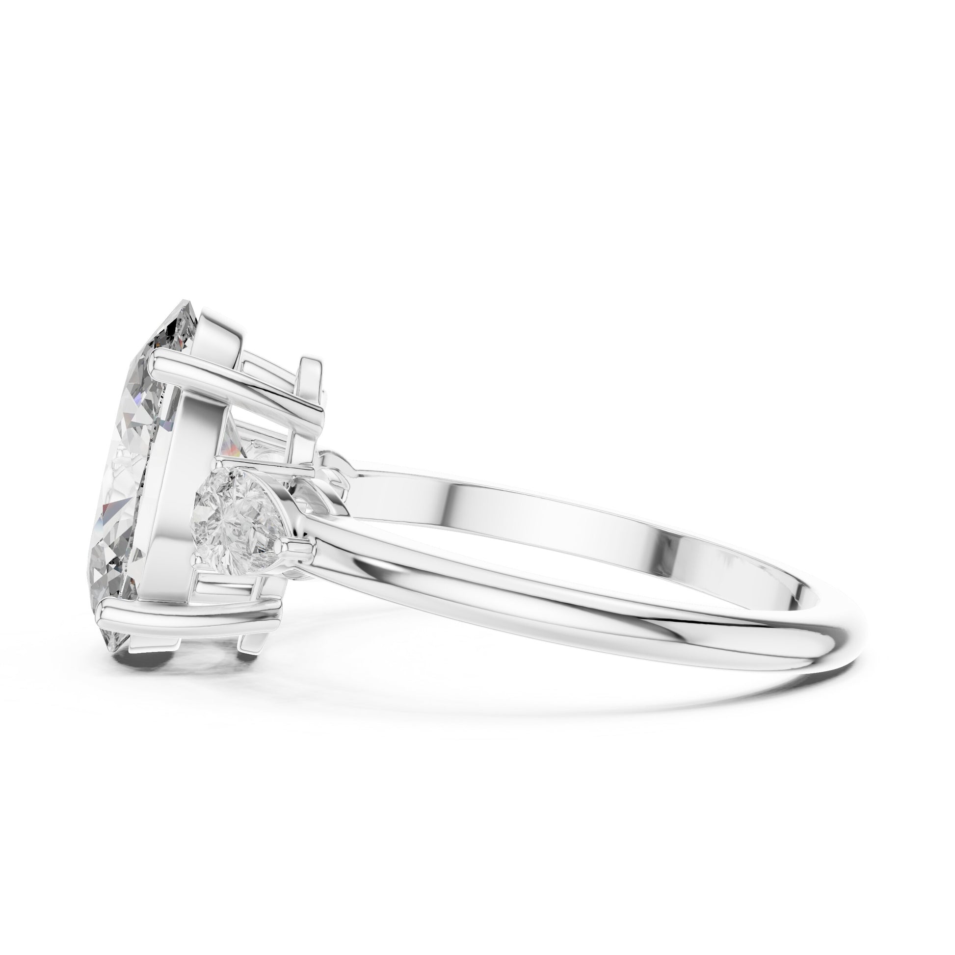 Mixed Shape Lab Grown Diamond Side Stone Ring