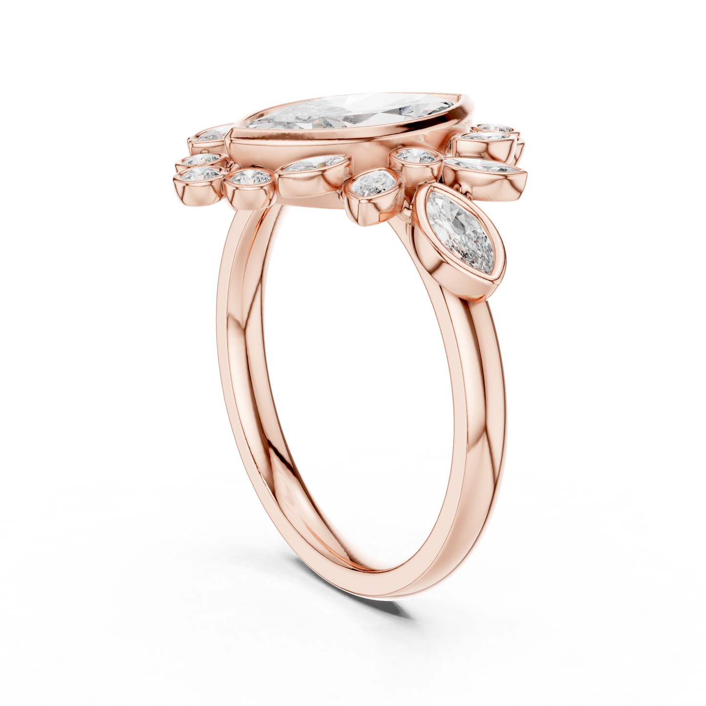 Mixed Shape Lab Grown Diamond Halo Ring